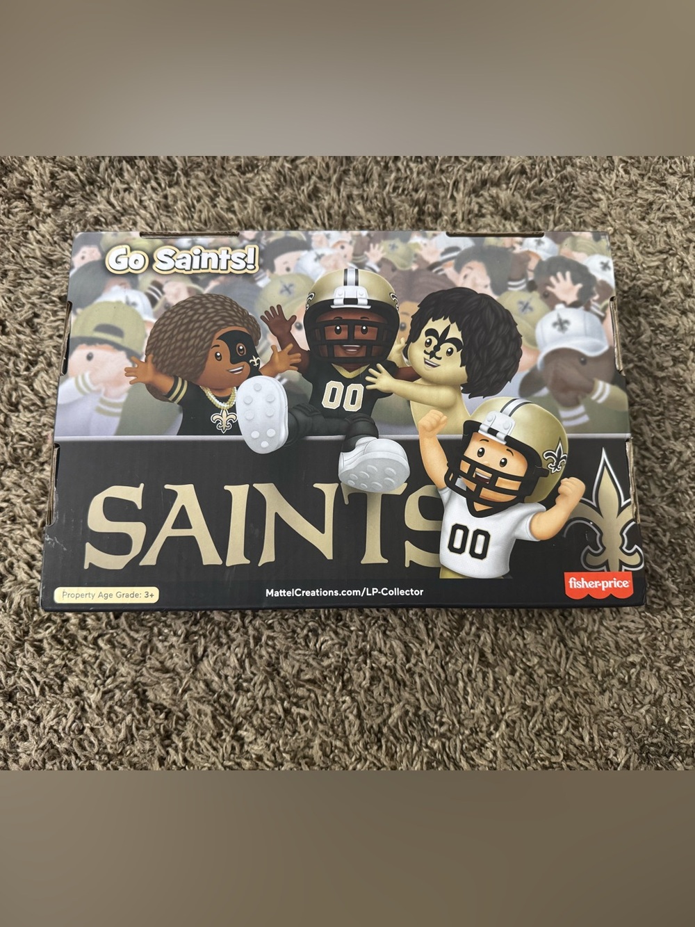 Little People NFL "Let's Go!" Saints Figurine 4-Pack - Black & Gold - Picture 2 of 2